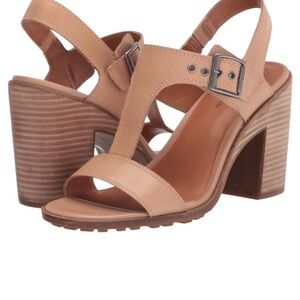 Lucky Brand Nude Block Heel Sandals Size 6